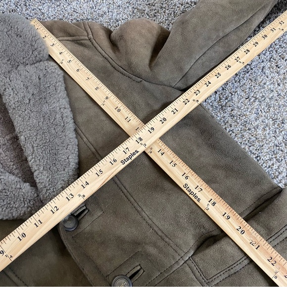 Yves Saint Laurent Jacket Men’s 100 Tan Shearling Suede Leather Sherpa Old Money - Picture 4 of 7